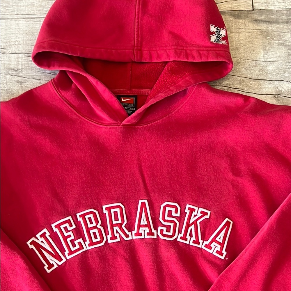 Nike Vintage Nebraska Corn Huskers Football Red Hoodie Men’s Size XL - Picture 14 of 14